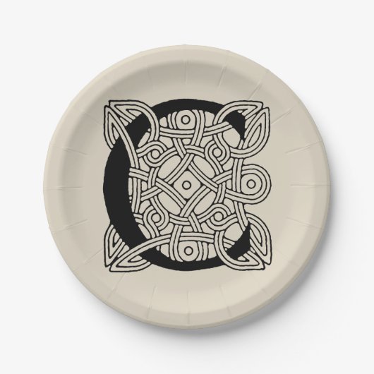 Letter C  Celtic Knot Monogram Papieren Bordje (Voorkant)