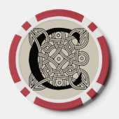 Letter C  Celtic Knot Monogram Poker Chips (Achterkant)