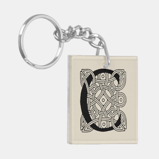 Letter C  Celtic Knot Monogram Sleutelhanger (Voorkant Links)