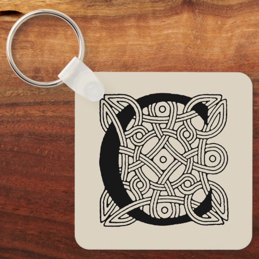 Letter C  Celtic Knot Monogram Sleutelhanger (Voorkant)