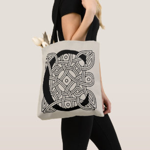 Letter C  Celtic Knot Monogram Tote Bag