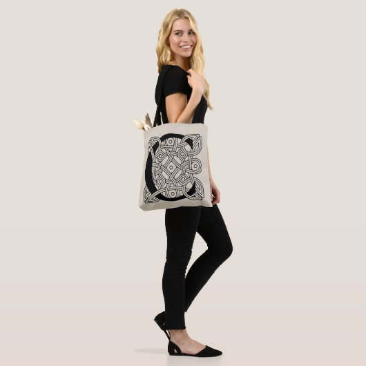 Letter C  Celtic Knot Monogram Tote Bag (Op model)