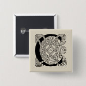 Letter C  Celtic Knot Monogram Vierkante Button 5,1 Cm (Voorkant /achterkant)