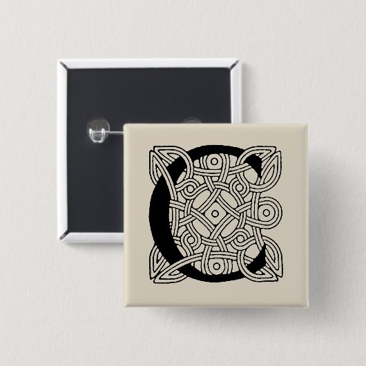 Letter C  Celtic Knot Monogram Vierkante Button 5,1 Cm (Voorkant /achterkant)