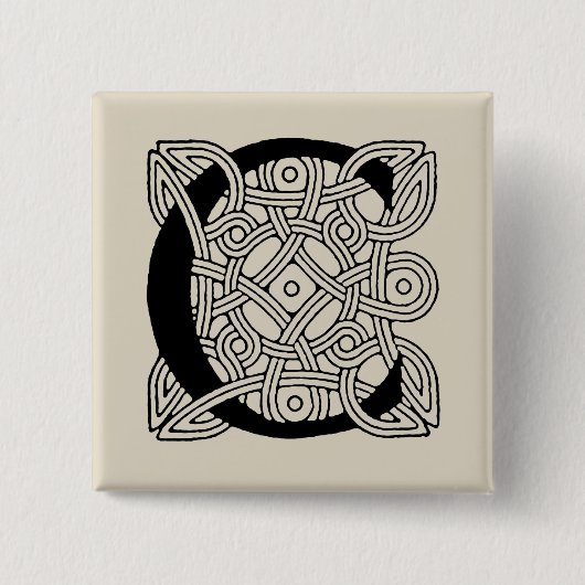 Letter C  Celtic Knot Monogram Vierkante Button 5,1 Cm (Voorkant)