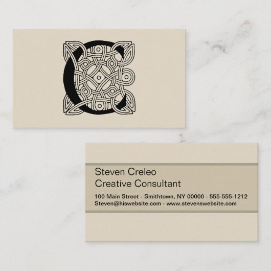 Letter C  Celtic Knot Monogram Visitekaartje (Voorkant / Achterkant)