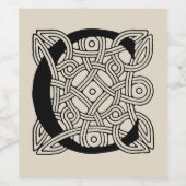 Letter C  Celtic Knot Monogram Wijn Etiket (Enkel label)