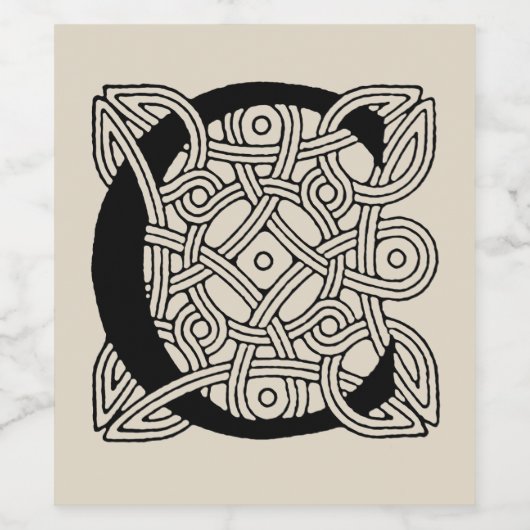Letter C  Celtic Knot Monogram Wijn Etiket (Enkel label)