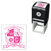 Letter C crest aangepaste naam eenhoorn bibliothee Zelfinktende Stempel (In situ)