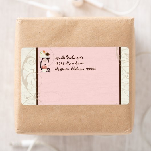 Letter C Cupcake Zakelijk adres Mailing Labels (Insitu)