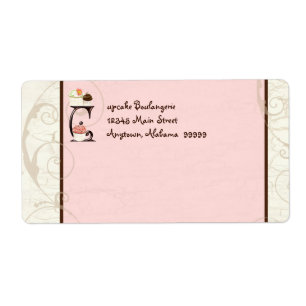 Letter C Cupcake Zakelijk adres Mailing Labels