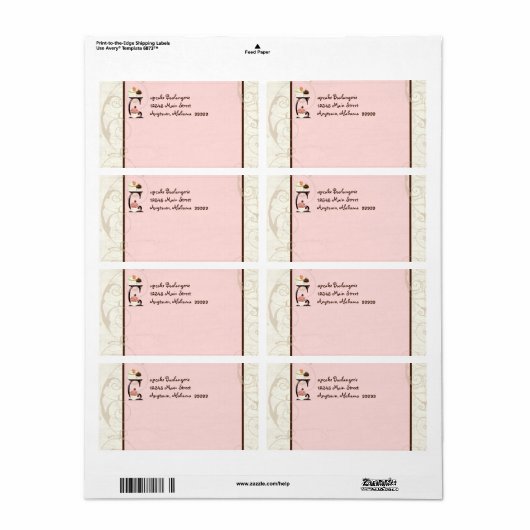 Letter C Cupcake Zakelijk adres Mailing Labels (Full Sheet)