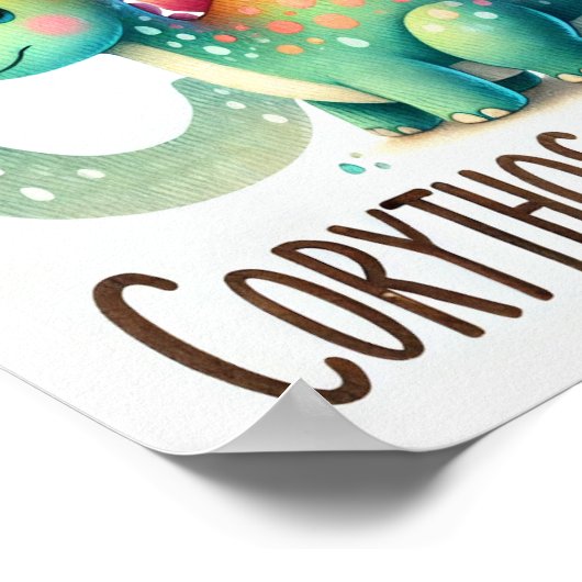 Letter C, Dinosaur Alphabet Waterverf Poster (Hoek)