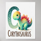 Letter C, Dinosaur Alphabet Waterverf Poster (Voorkant)