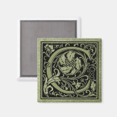 Letter C Eerste Letter Monogram Magneet (Voorkant / Achterkant)