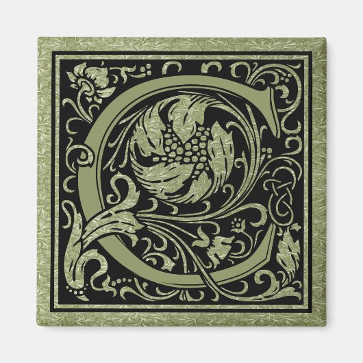 Letter C Eerste Letter Monogram Magneet (Voorkant)