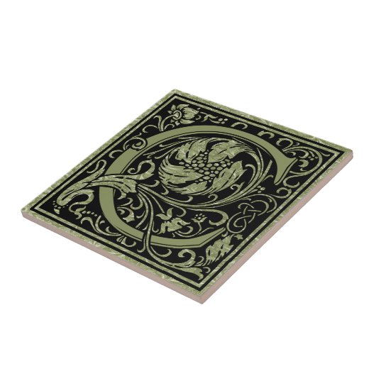 Letter C Eerste Letter Monogram Tegeltje (Zijkant)