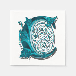 Letter "C" Elegant geborduurd Servet