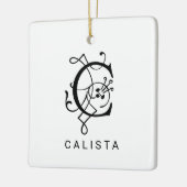 Letter C Elegant Monogram Kerst Ornament (Links)