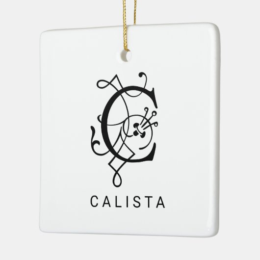 Letter C Elegant Monogram Kerst Ornament (Links)