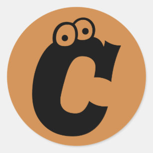 Letter C Eyeball Alfabet van Janz Peru Gold Ronde Sticker