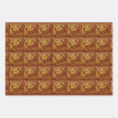 Letter C First Letter Faux Gold Inpakpapier Vel (Voorkant 3)