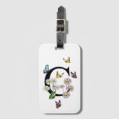 Letter C Floral Butterfly Monogram Initiaal Bagagelabel (Voorkant (verticaal))
