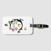 Letter C Floral Butterfly Monogram Initiaal Bagagelabel (Voorkant (horizontaal))