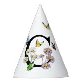 Letter C Floral Butterfly Monogram Initiaal Feesthoedjes (Voorkant)