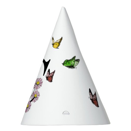 Letter C Floral Butterfly Monogram Initiaal Feesthoedjes (Rechts)