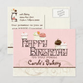 Letter C Gelukkige Verjaardag Cupcake Zakelijke an Briefkaart (Voorkant / Achterkant)