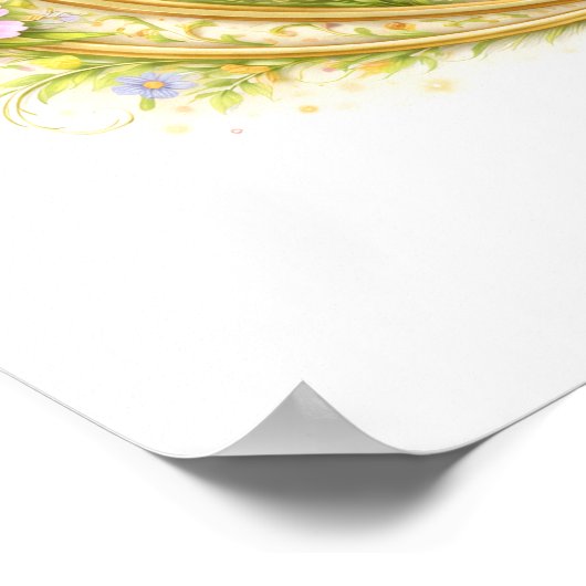 Letter C Gold Spring Nature Monogram Lamb Poster (Hoek)