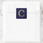 Letter C Gold Square Sticker (Tas)