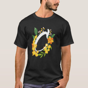 Letter C Hoofdletter Alfabet Bloemen Monogram Init T-shirt
