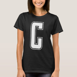 Letter C Hoofdletter Alfabet Initiaal Cheerleading T-shirt