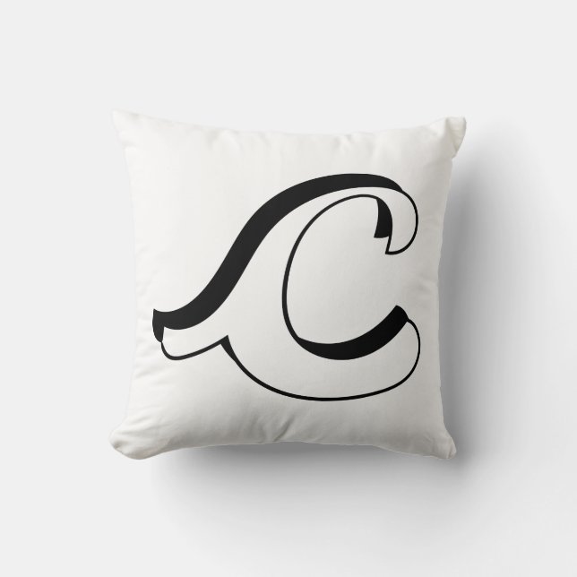 Letter C Initiaal Pillow Kussen (Voorkant)