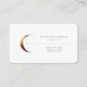 Letter C-kalligrafie Gold/zwart gradiëntmonogram Visitekaartje (Voorkant)