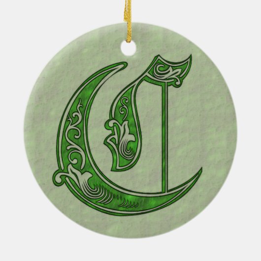 Letter C Keramisch Ornament (Achterkant)