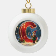 Letter C Kerst Kerststok Persoonlijke Initiaal