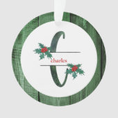 *~* Letter C-kerstfotograaf Rustic Wood AP44 Ornament (voorkant)