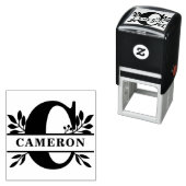 Letter C Klassiek gebladerte familienaam Monogram Zelfinktende Stempel (In situ)