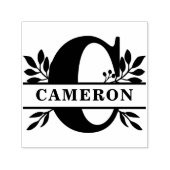 Letter C Klassiek gebladerte familienaam Monogram Zelfinktende Stempel (Design)