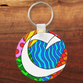 Letter C Kleurrijke Doodles Sleutelhanger (Achterkant)