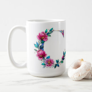 Letter C Koffie Mok – Bloemontwerp voor Gifting