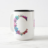 Letter C Koffie Mok – Bloemontwerp voor Gifting (Voorkant links)