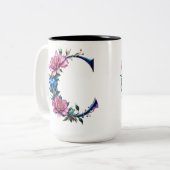 Letter C Koffie Mok – Bloemontwerp voor Gifting (Voorkant links)