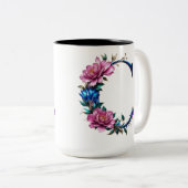 Letter C Koffie Mok – Bloemontwerp voor Gifting (Voorkant rechts)