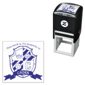 Letter C leeuw kuif boeknaam kinder bibliotheekste Zelfinktende Stempel (In situ)