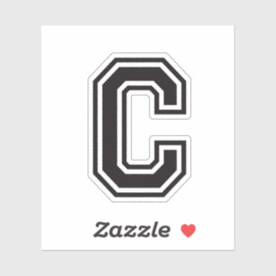 Letter C-lettertype voor sportief college Sticker