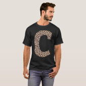 letter C-luipspatroon initiaal naam m T-shirt (Voorkant volledig)